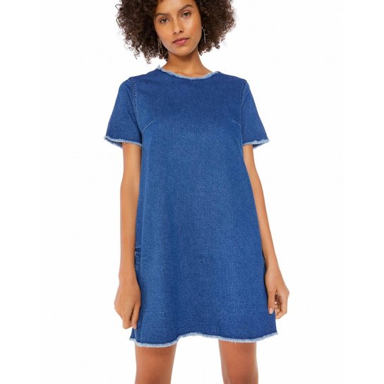 Vestido Amaro Jeans A Fio - Azul