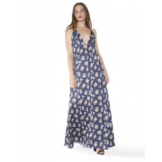 Vestido Amaro Longo Alcinha - Azul