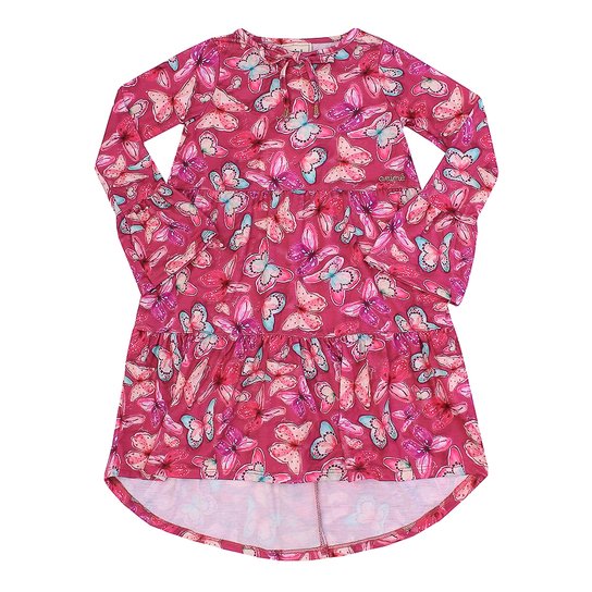 Vestido Animê Borboletas - Rosa