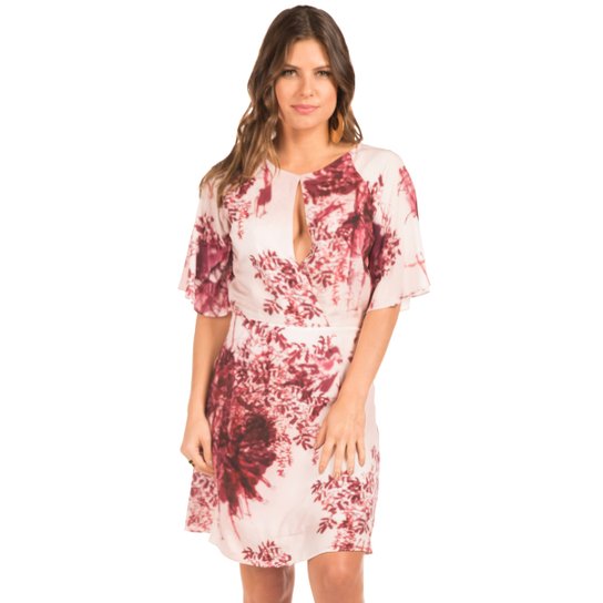 Vestido Curto Floriá Feminino - Rosa