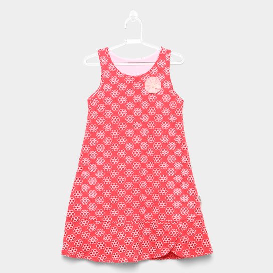 Vestido Infantil Elian Laise Devorê - Rosa