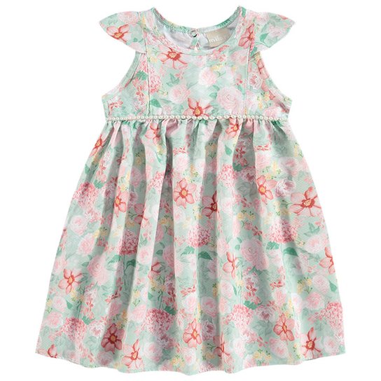 Vestido Infantil Milon Estampado Floral Feminino - Verde