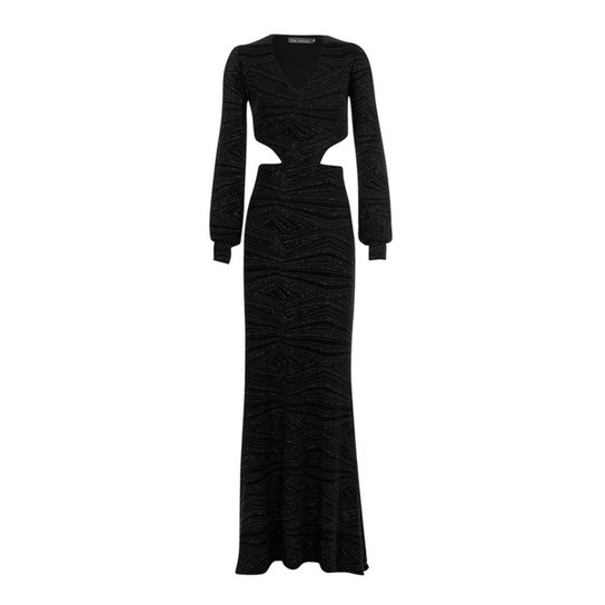 Vestido Kika Simonsen Brilhante Sereia Feminino - Preto