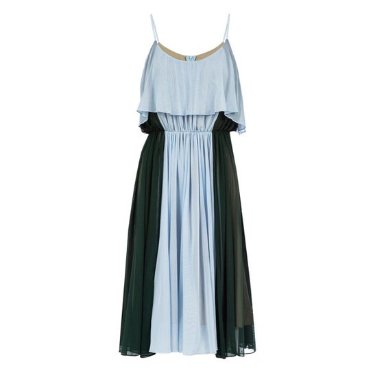 Vestido Kika Simonsen Tule Rodado Feminina - Verde Claro+Azul