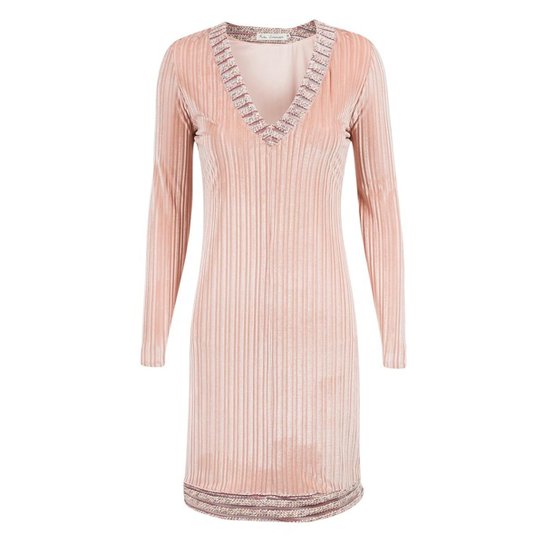 Vestido Kika Simonsen Veludo Feminino - Rosa