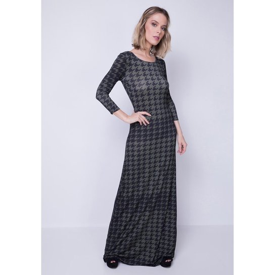 Vestido Longo Estampado Lança Perfume - Verde