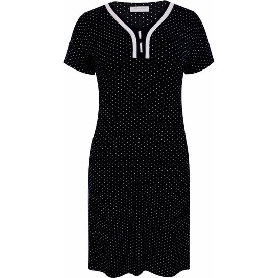 Vestido Pau A Pique Poá - Preto