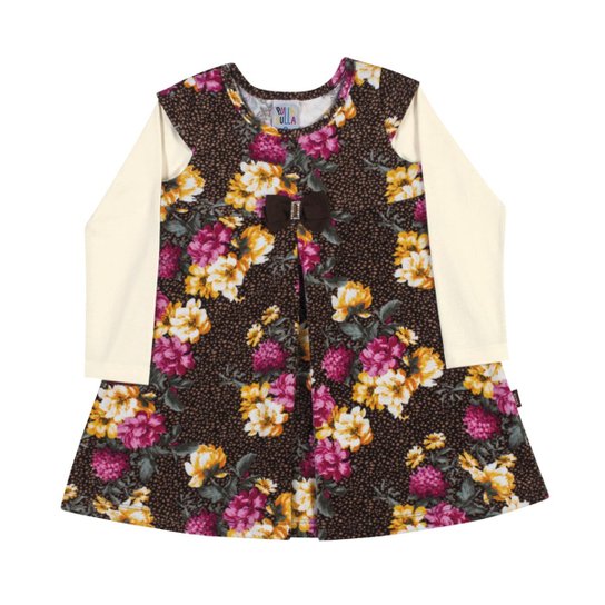 Vestido Plush Rotativo - Marrom