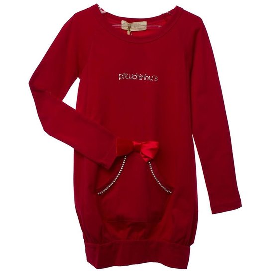 Vestido Pull Canguru - Pituchinhu'S - Vermelho