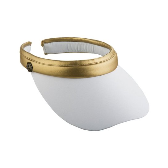 Viseira de Arco Manly U.V. Feminino - Branco+dourado