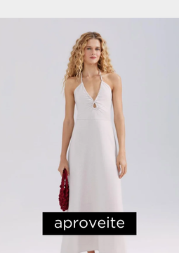 Vestido Midi Evasê Com Linho Hering