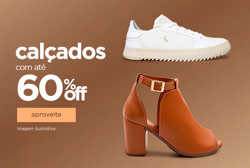 Calçados com até 60% OFF