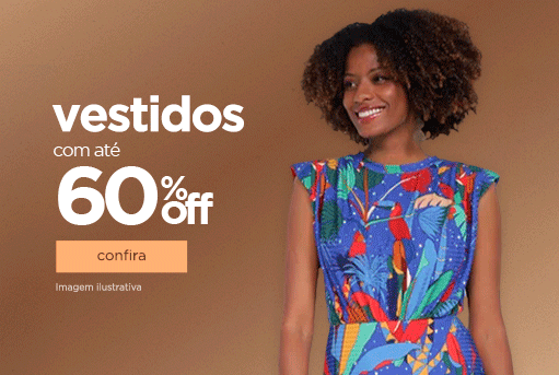 Vestidos com até 60% OFF