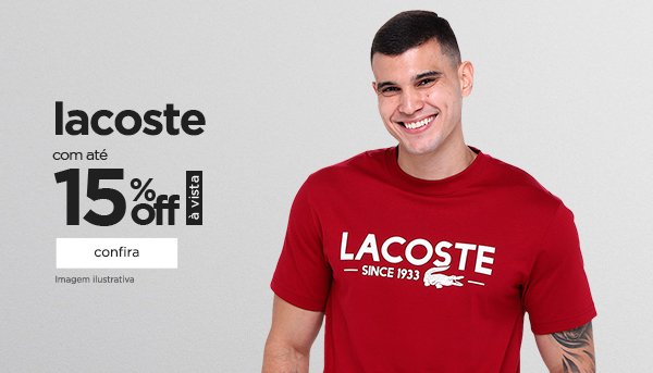 Lacoste com 15% off no pix