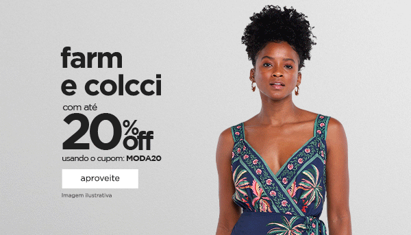 Farm e colcci com cupom de 20%
