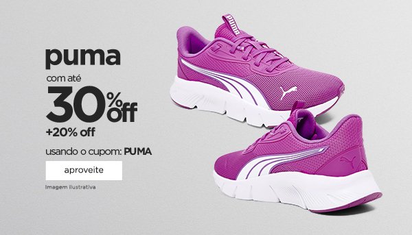 Puma com até 30% off + 20% no cupom