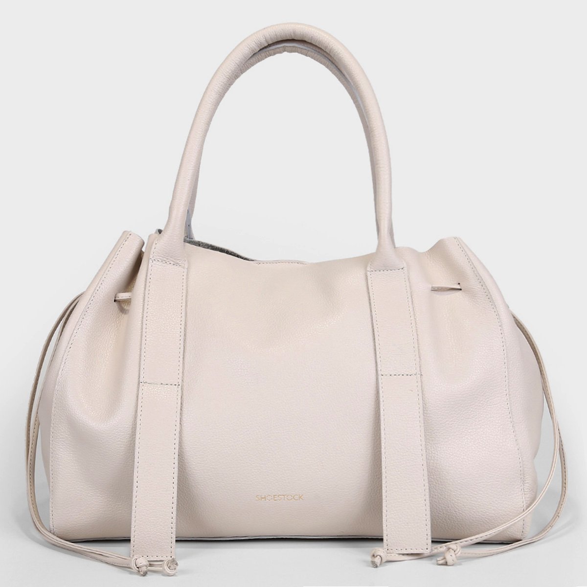 Bolsa Shoestock Livia Couro Tote Soft Grande - Off White Menor preço em Bolsa Shoestock Livia Couro Tote Soft Grande - Off White