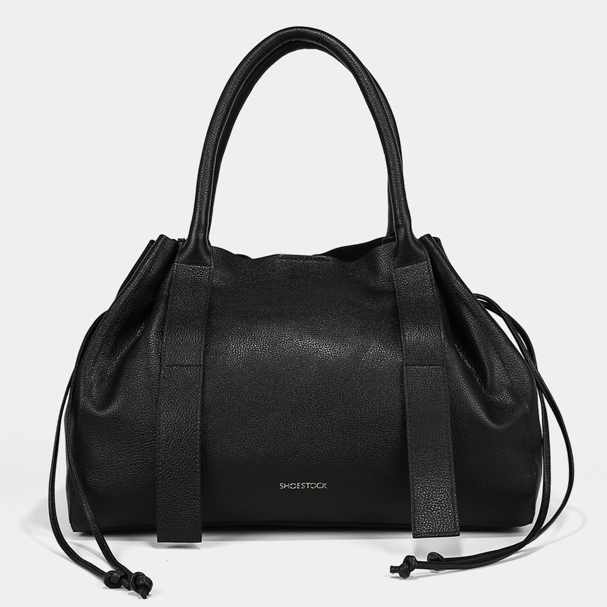 Bolsa Shoestock Livia Couro Tote Soft Grande - Preto Menor preço em Bolsa Shoestock Livia Couro Tote Soft Grande - Preto