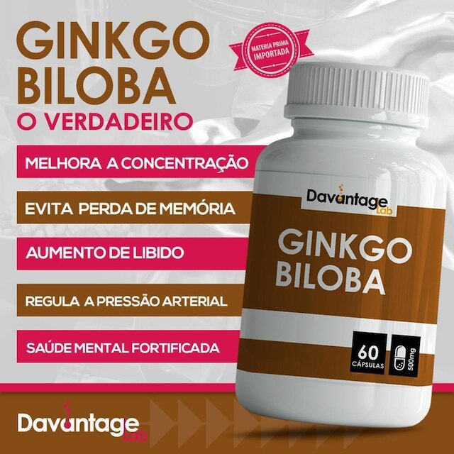 02 potes Suplemento de vitaminas Biloba O verdadeiro 500mg
