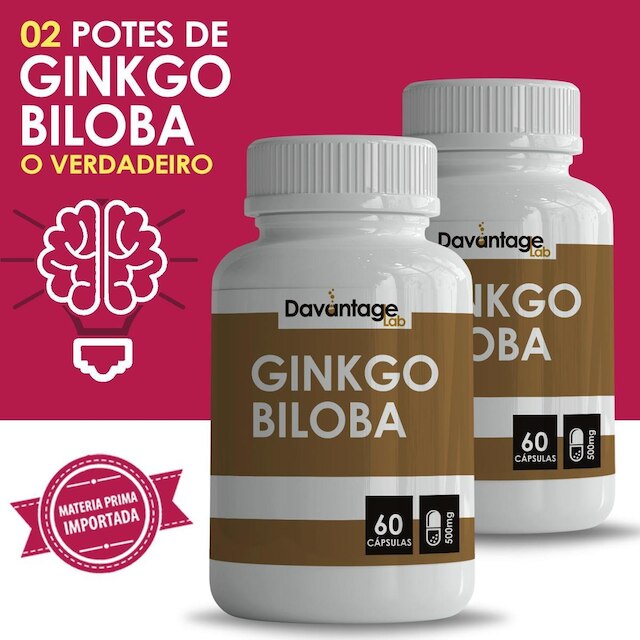 02 potes Suplemento de vitaminas Biloba O verdadeiro 500mg