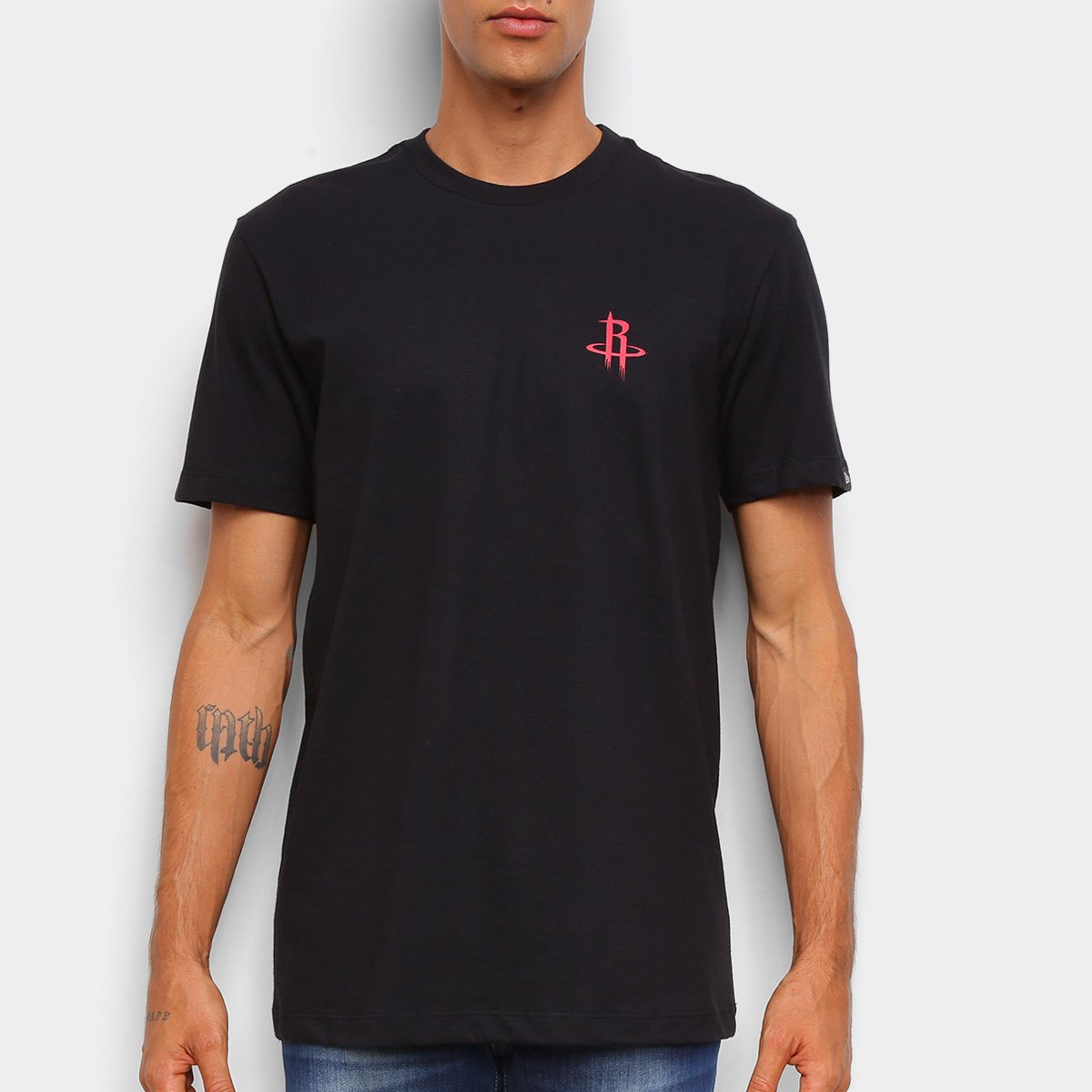 Camiseta Black Pack NBA Houston Rockets New Era Logo Shield Masculina