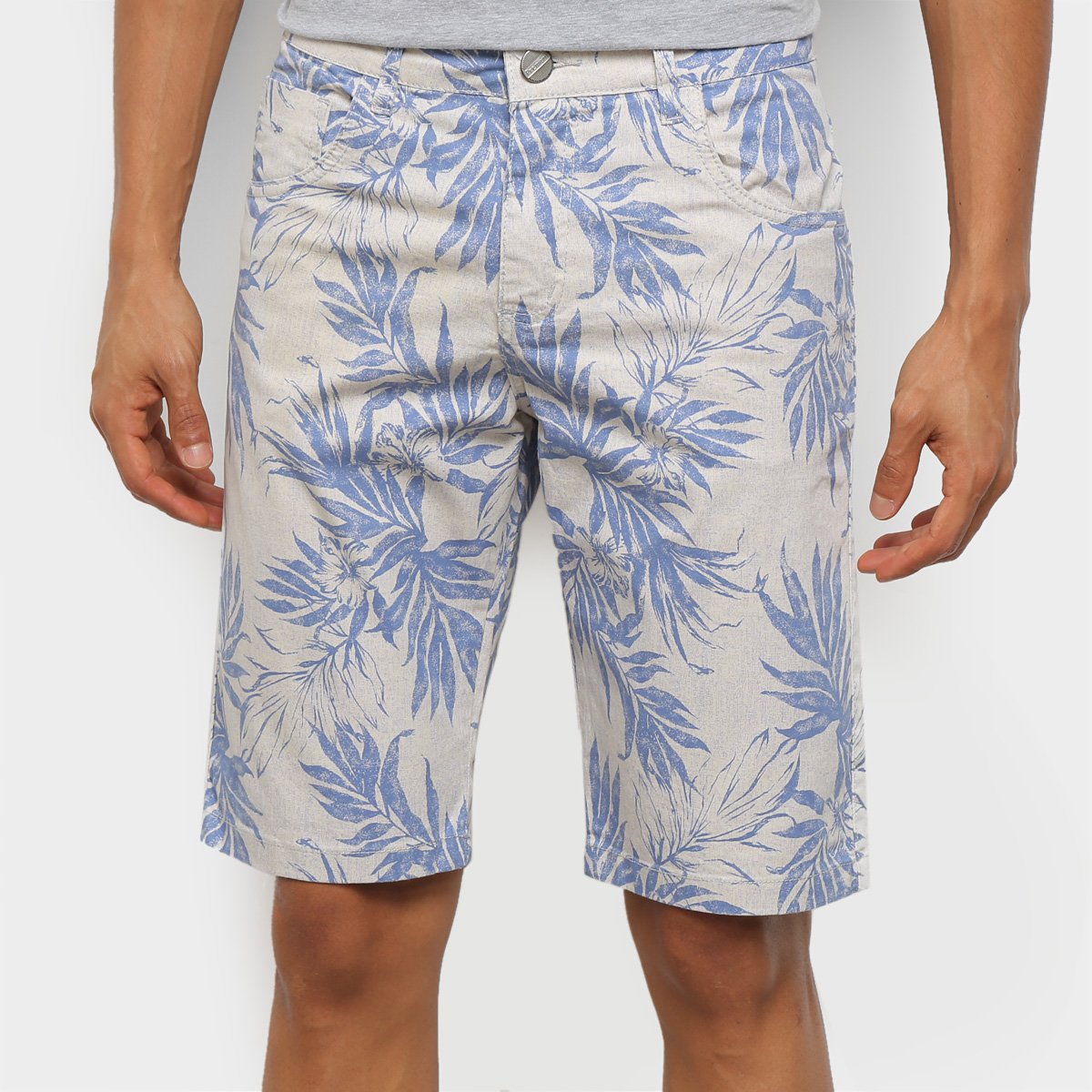 Bermuda Sarja Ecxo Floral Masculina