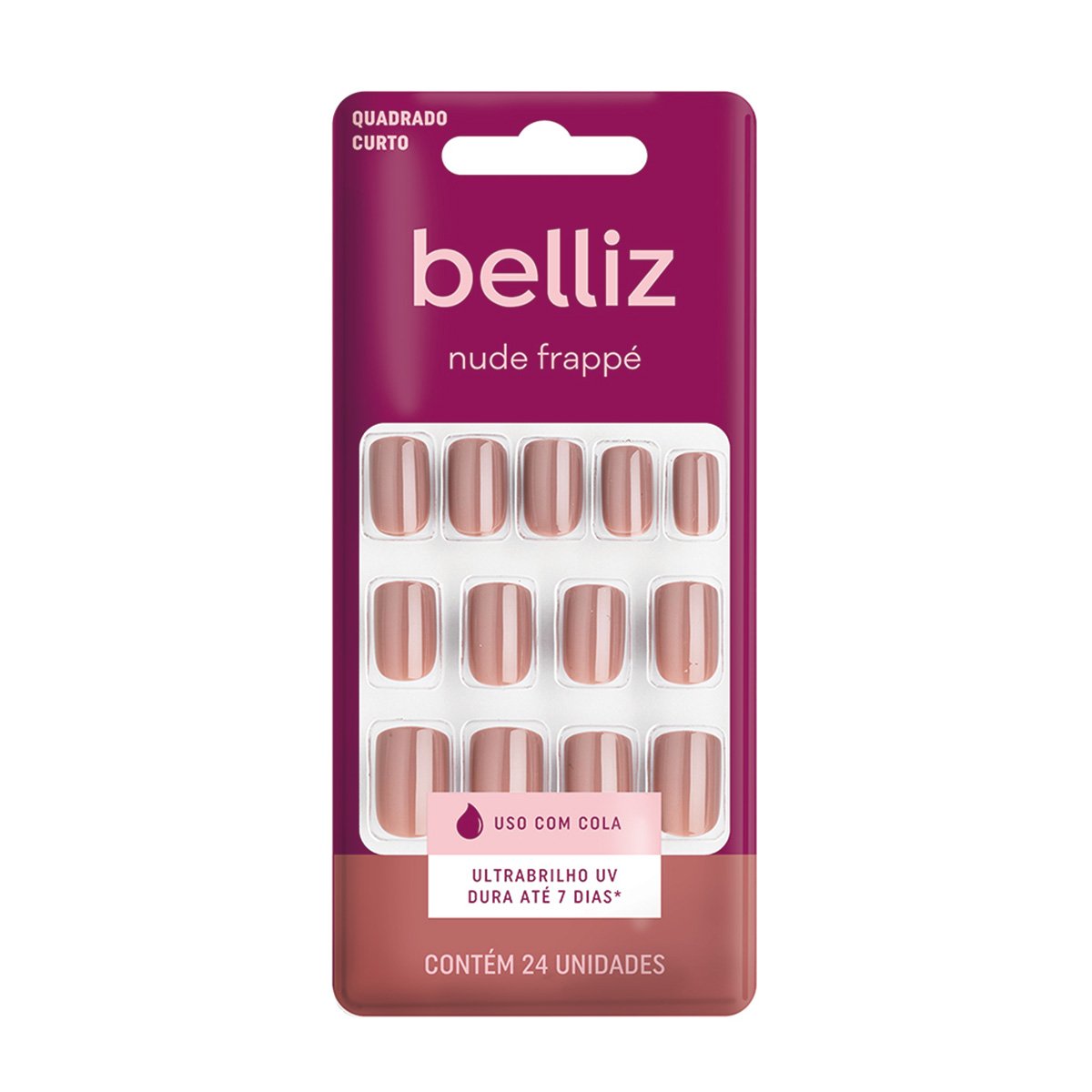 Unhas Postiças Belliz Nude Quadrado