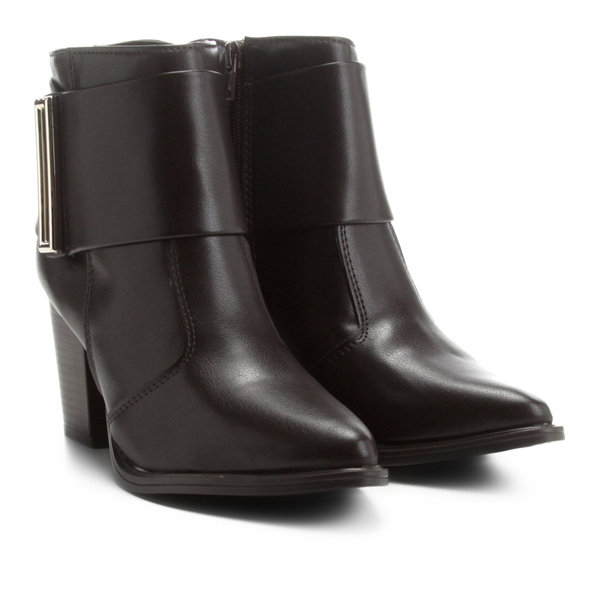 bota cano curto via uno com metal feminina