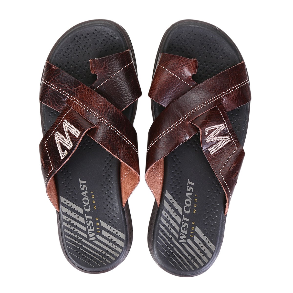 Chinelo Couro West Coast Manuck Flex Wear Masculino