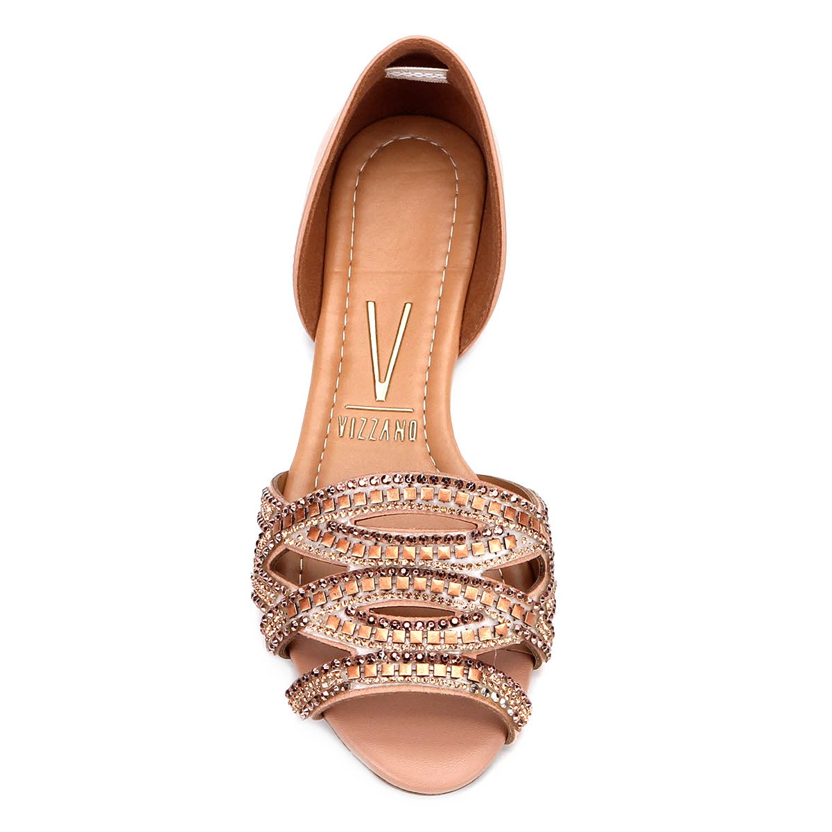 rasteira vizzano com strass feminina