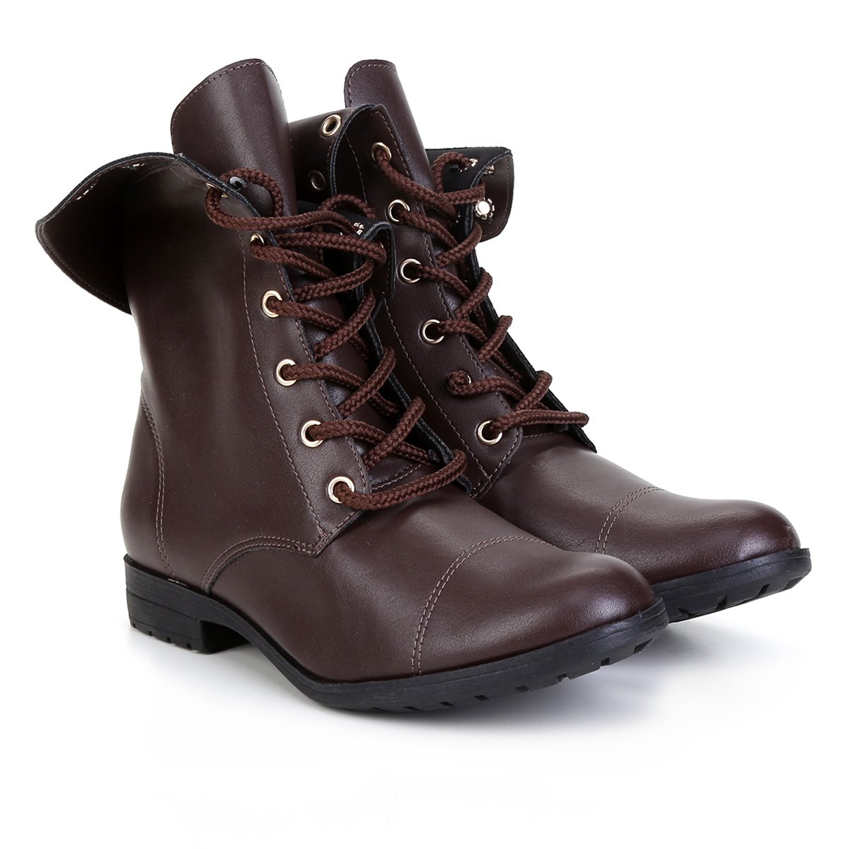 Bota Coturno Ala Cano Curto Vira Feminina