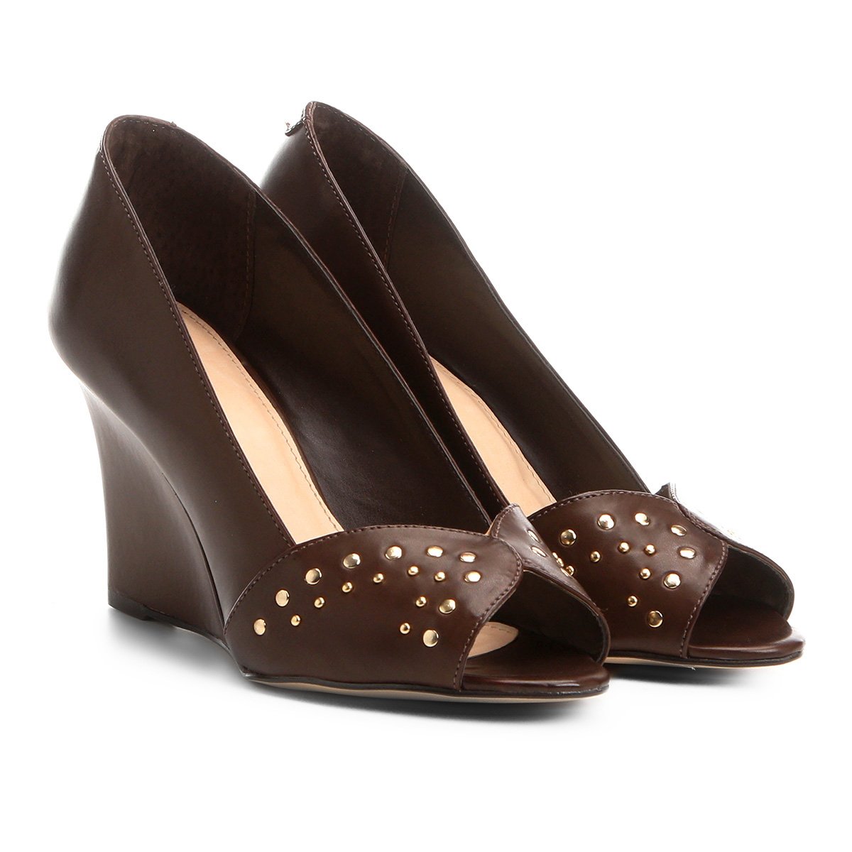 Sandália Anabela Shoestock Tachas Feminina