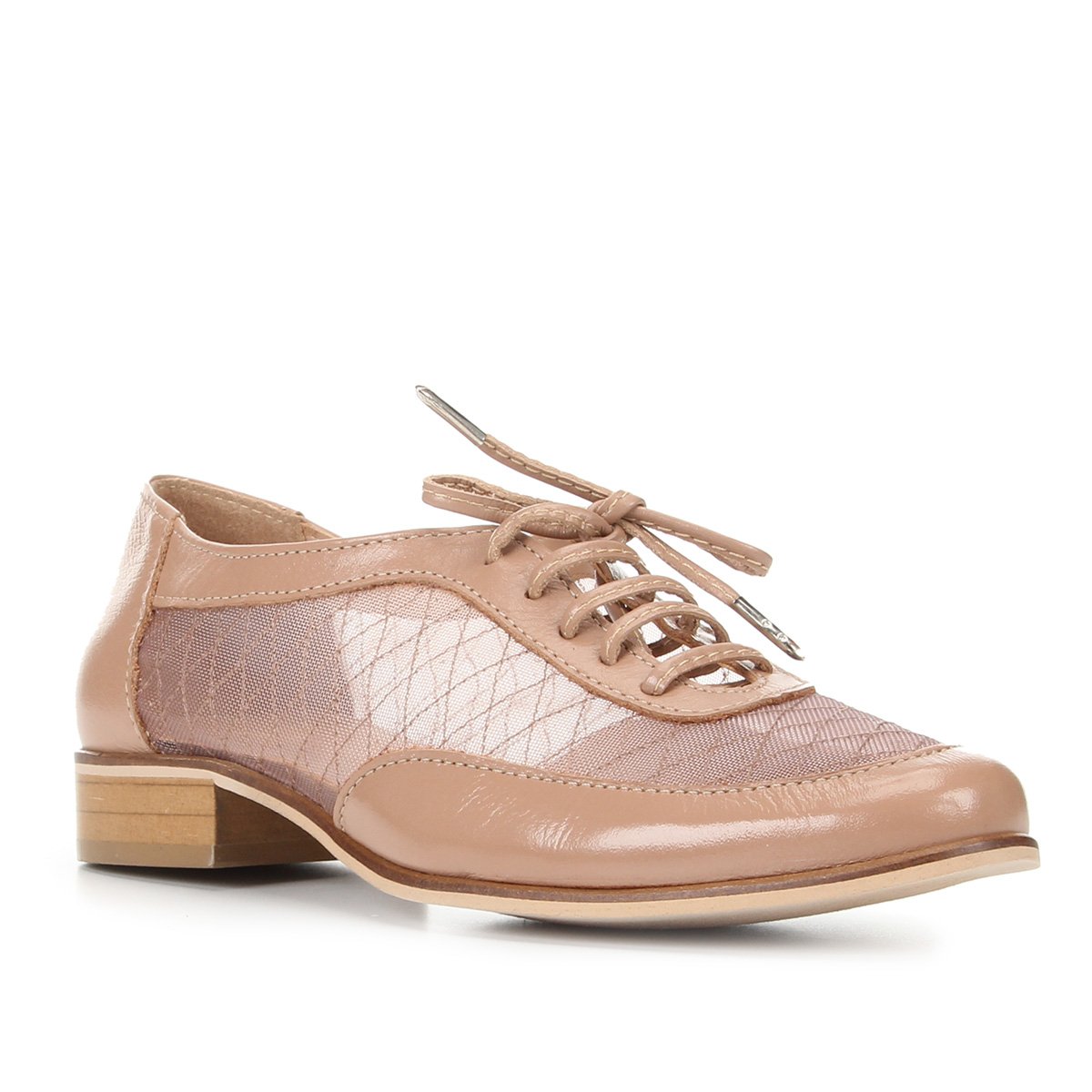 Oxford Couro Shoestock Tela Bordada Feminino