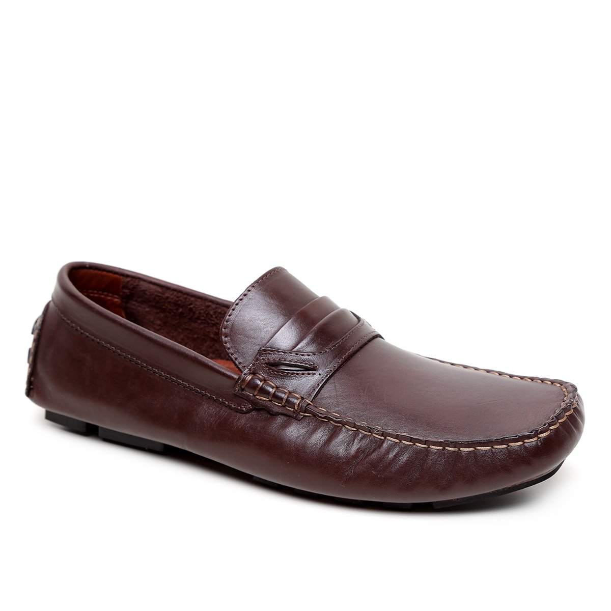 Mocassim Couro Shoestock Detalhe Gravata Masculino
