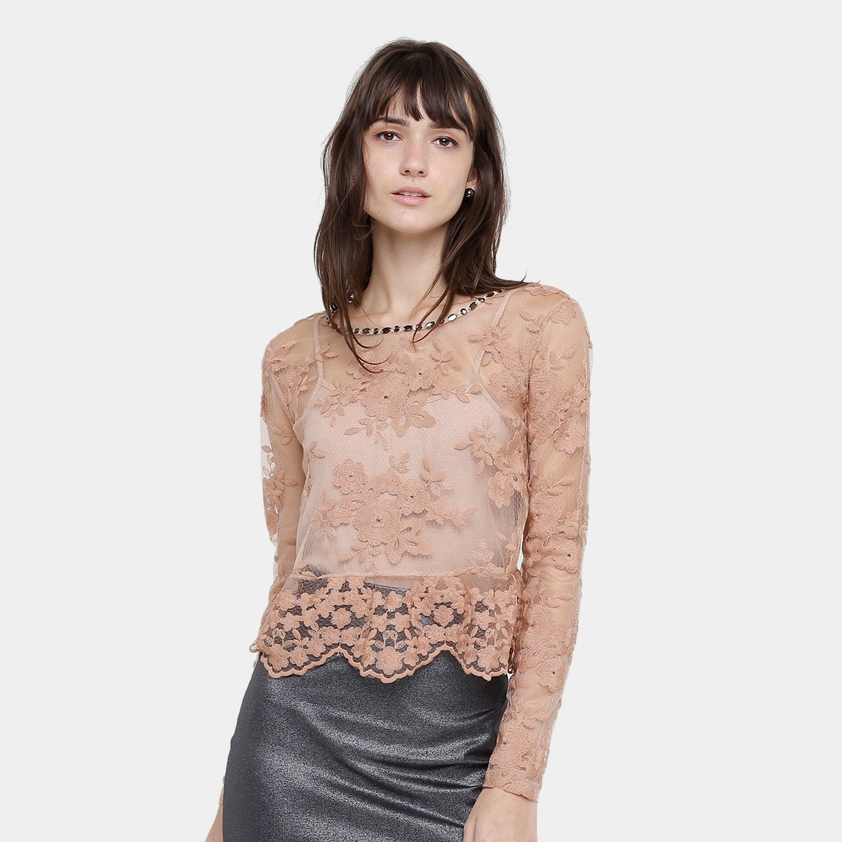 Blusa Colcci Bordada Manga Longa Feminina
