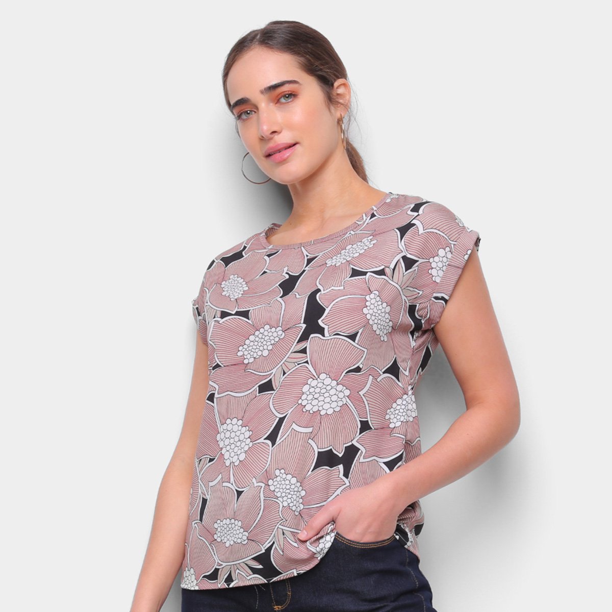 Blusa Favorita'S Básica Floral Feminina