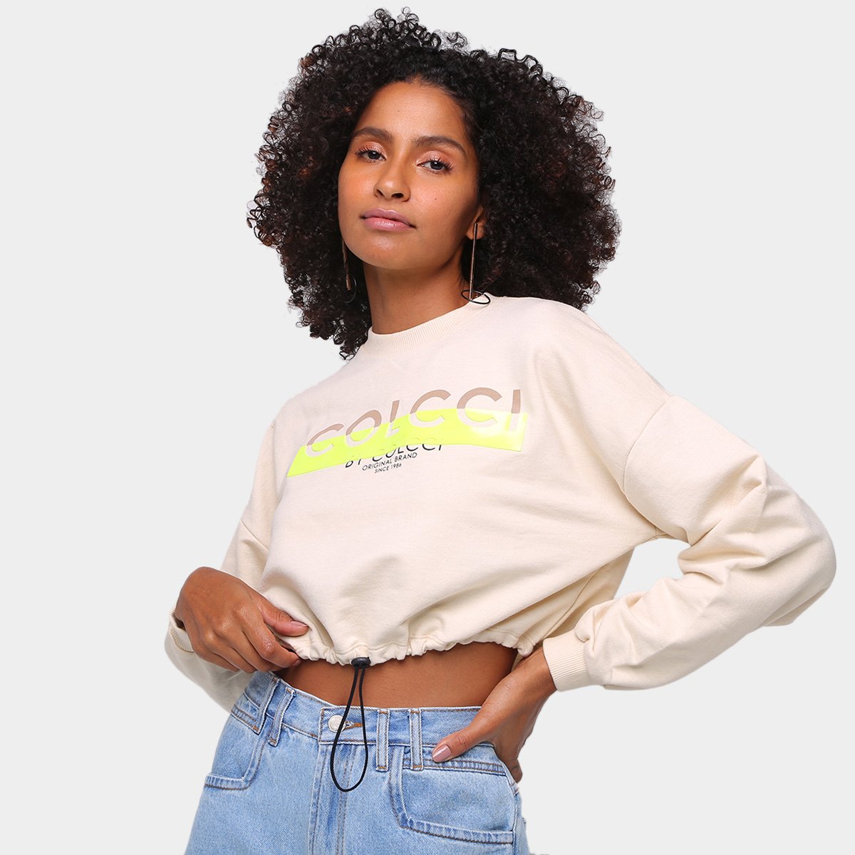 Moletom Colcci Cropped Original Brand Feminino