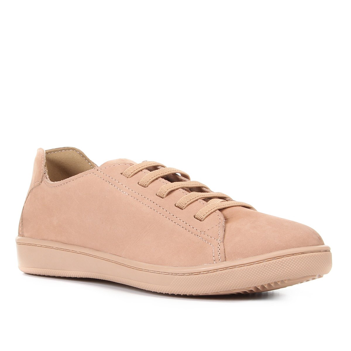 Tênis Couro Shoestock Nobuck Comfort Elástico Feminino