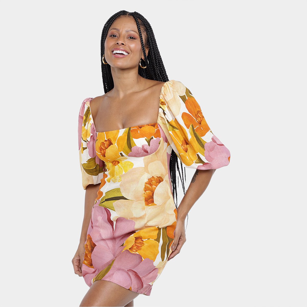 Vestido Curto Farm Chita Bella Feminino