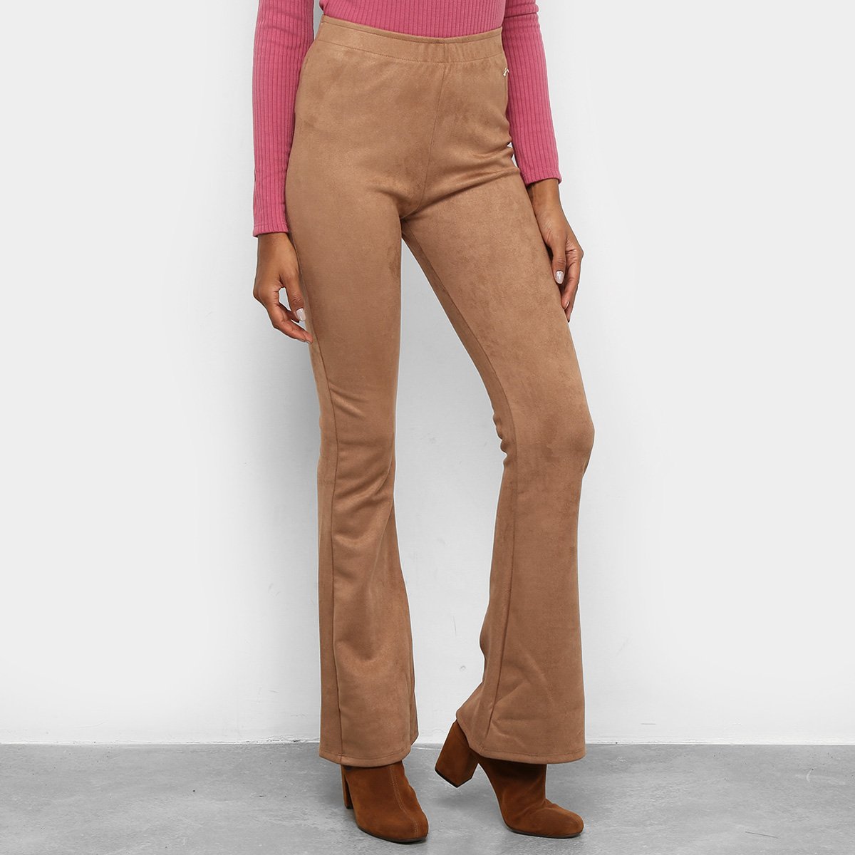 Calça Flare Marialicia Suede Feminina