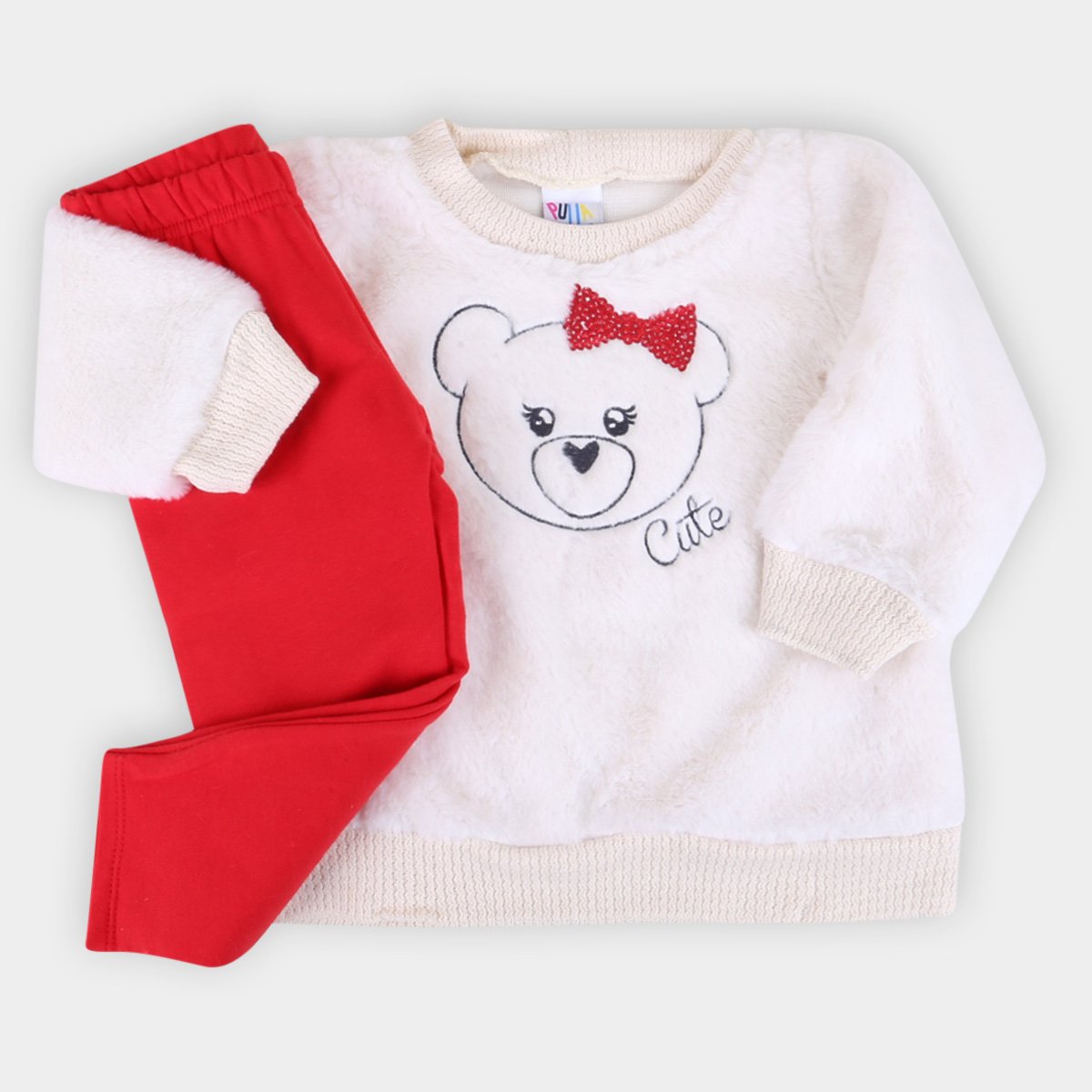 Conjunto Infantil Pulla Bulla Bordado Paetê Feminino
