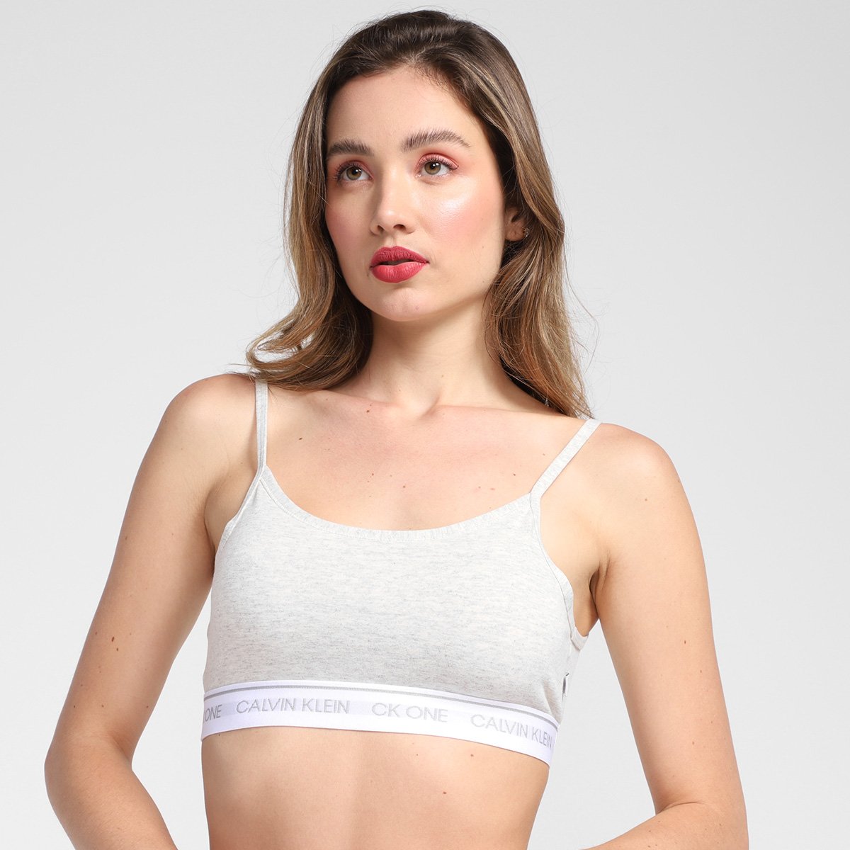 Tops Calvin Klein Feminino Top Calvin Klein Alças CK One Basic MAR3940
