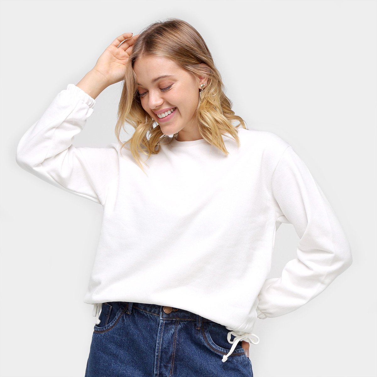 Moletom Volare Básica Amarrar Bufante Feminina