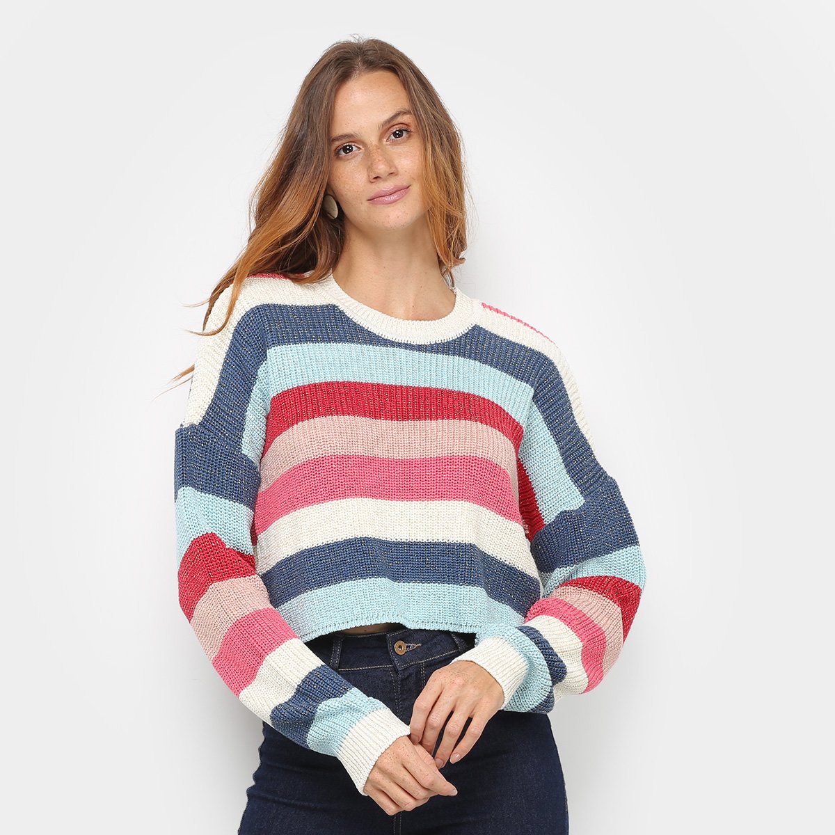 Tricot Ana Gonçalves Listrado Feminino