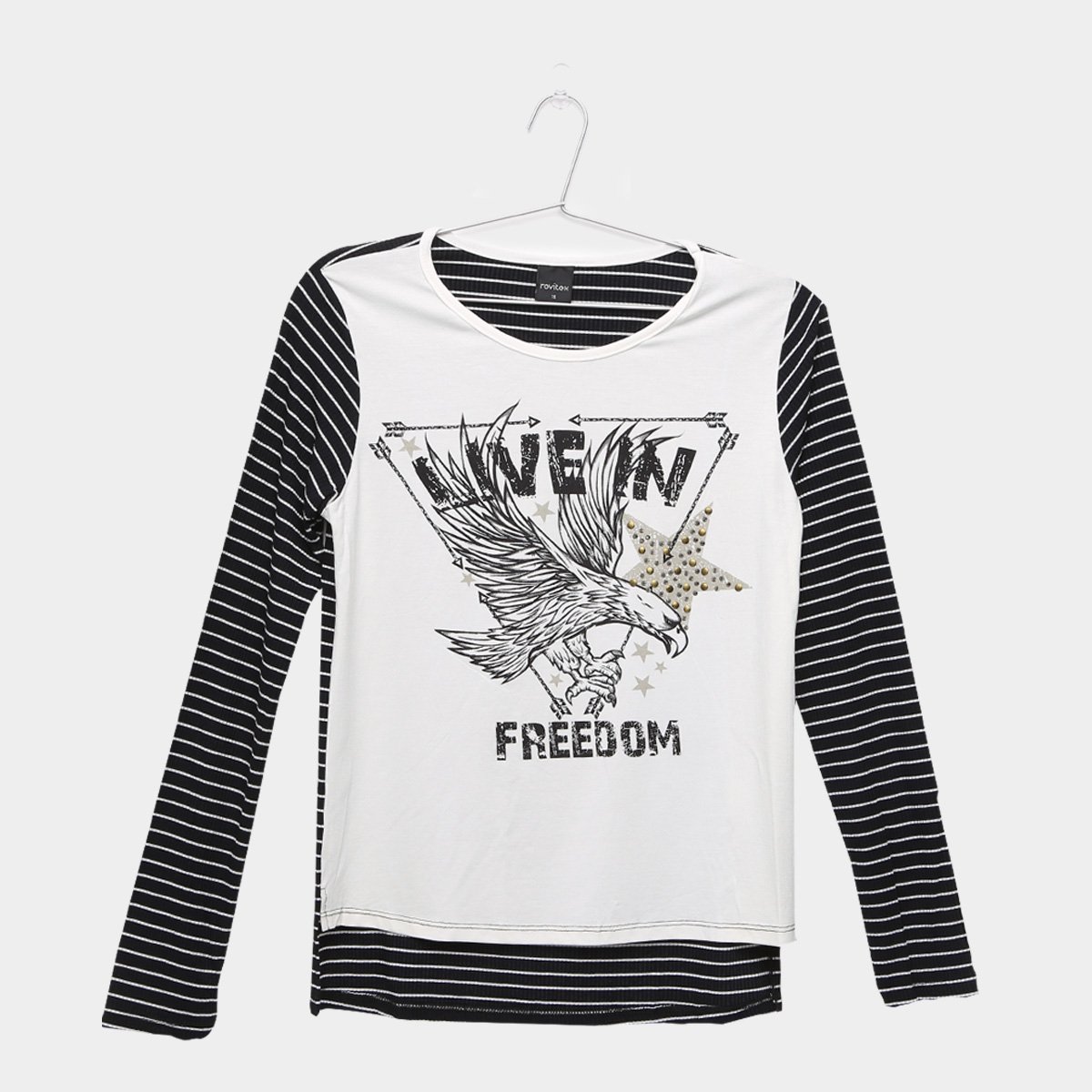 Blusa Infantil Rovitex Manga Longa Águia Feminina