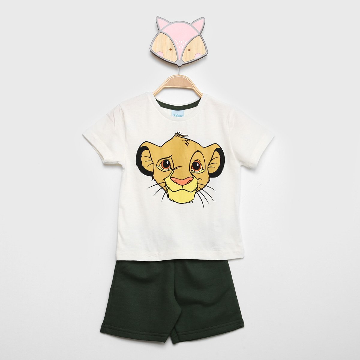 Conjunto Infantil Disney Camiseta Simba + Bermuda Menino