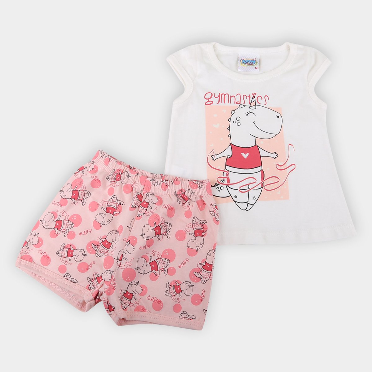 Pijama Infantil Duzizo Dino Brilha no Escuro Bebê