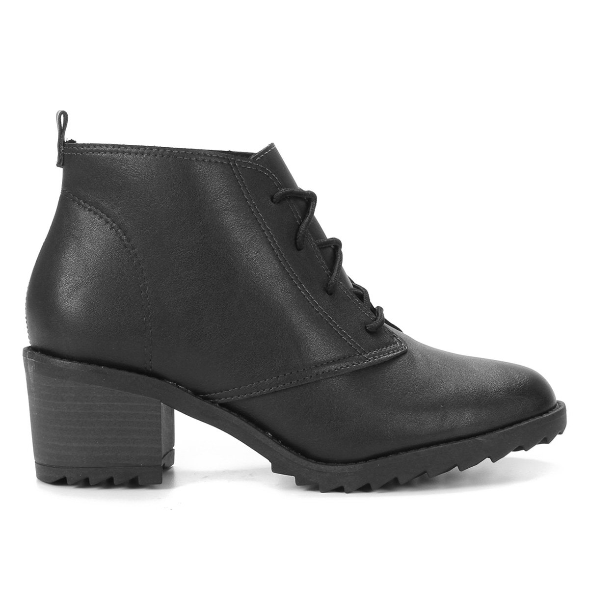 Bota Cano Curto Moleca Salto Grosso Tratorado Feminina