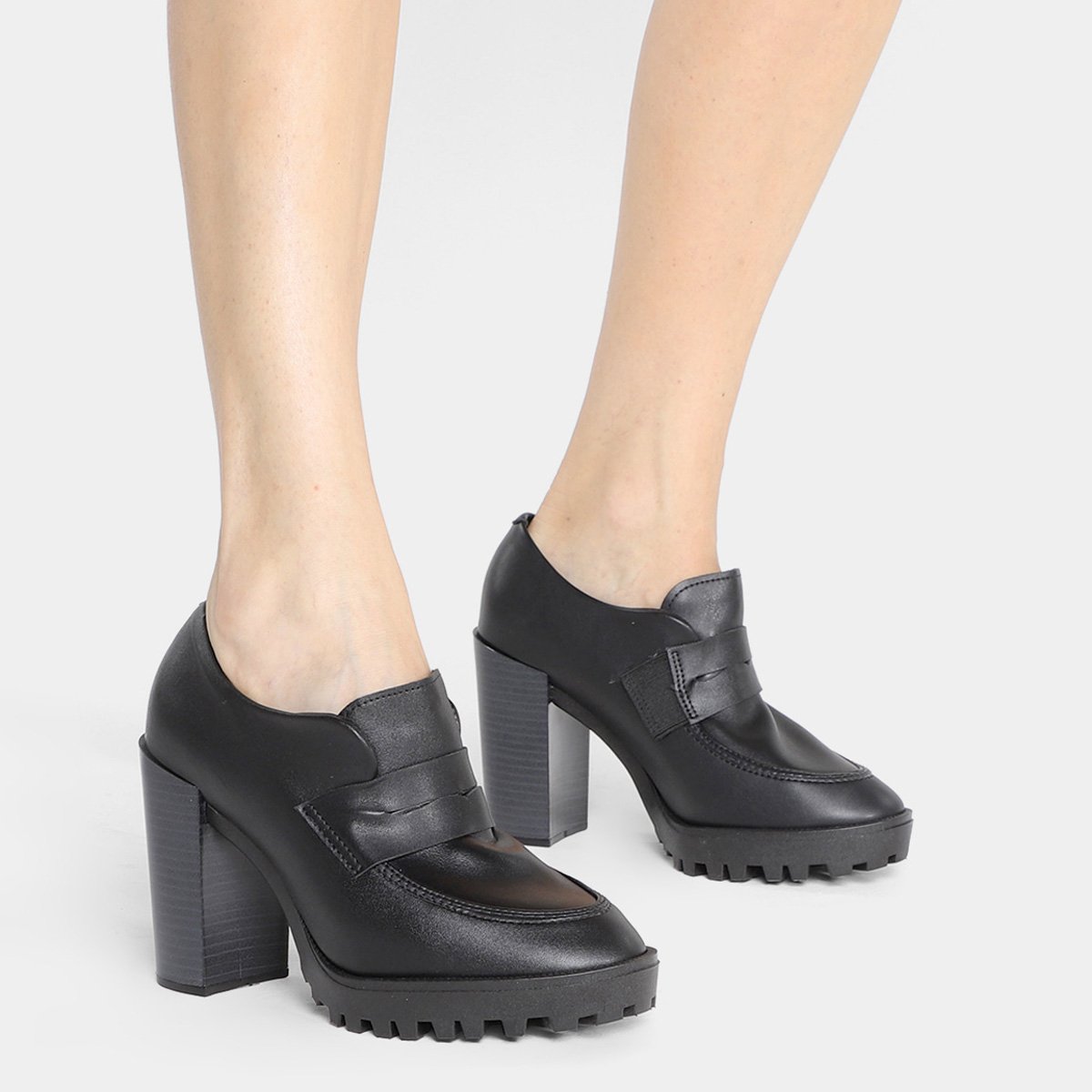 Mocassim Moleca Tratorado Salto Alto Feminino