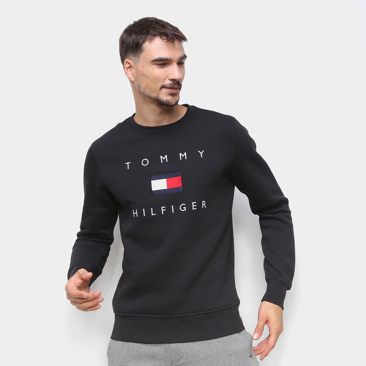 Moletom Tommy Hilfiger Básico Logo Masculino